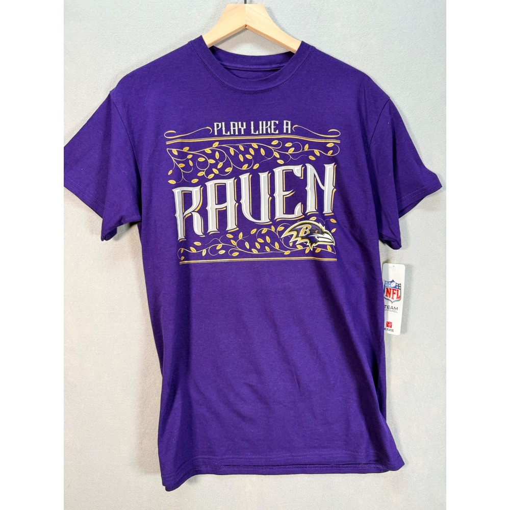 NFL Baltimore Ravens Play Like A Raven Purple Graphic T-Shirt Mens Medium NWT